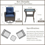 Belord Patio Wicker Chairs Swivel Rocker - Image 2