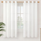 YoungsTex Linen Semi Sheer Curtains 63 Inches Length by YoungsTex