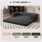 Garvee 78" Convertible Sleeper Sofa Bed, Plush Corduroy Futon Loveseat - Image 4