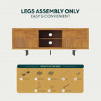 Bme Trapeze TV Stand for Living Room – Wooden Media Console - Image 8