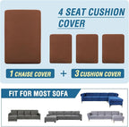 H.VERSAILTEX Sectional Couch Covers 4 Pieces Sofa Seat Cushion Covers L Shape - Image 8