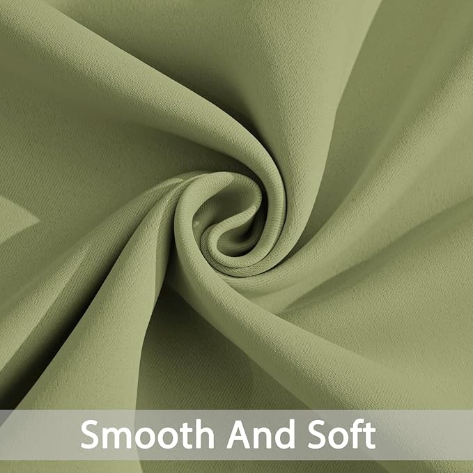 Yakamok Room Darkening Curtains 42x72 inch Length Sage Green-Living Room | 2 - Image 6