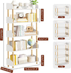 5-Tier Wooden Bookshelf, Modern Open Bookcase - Image 2