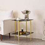 LumFurn Glass End Table, Mid-Century Modern Design Sofa Table, - Image 5