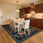 9x12 Area Rug, Floral Rugs for Living Room, Stain-Resistant Washable Bedroom Rug - Image 3