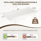 Acovy 24 Inch Floating Shelves, Wooden Shelves - Image 3