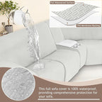 ALIECOM 100% Waterproof Recliner Sectional Couch Covers L Shape Stretch Corner - Image 4