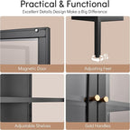 Polup Display Cabinet with 3 Side Tempered Glass, Metal Storage Cabinet & - Image 6