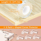 Corner Protectors Baby Proofing, 0.8 in x 13.12 FT Clear Edge Protector Strip - Image 2