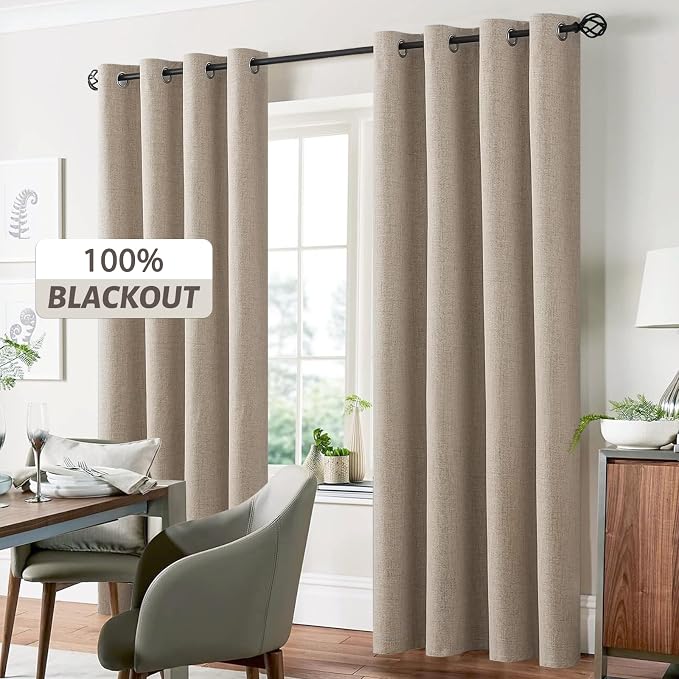 Yakamok Natural Linen Textured Curtains 96 Inches Long - Image 7