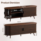55 inch TV Stand with Power Outlet, Fluted Entertainment Center - Image 2