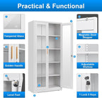 Polup Display Cabinet with Glass Doors, Metal Glass Display Case - Image 8