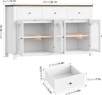 FINETONES Buffet Cabinet with Storage, 55.1" Large Sideboard Buffet Cabinet - Image 3