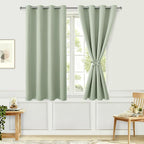 Blackout Curtains for Bedroom, 52 x 54 Inches Long, Seafoam Green | Thermal - Image 8