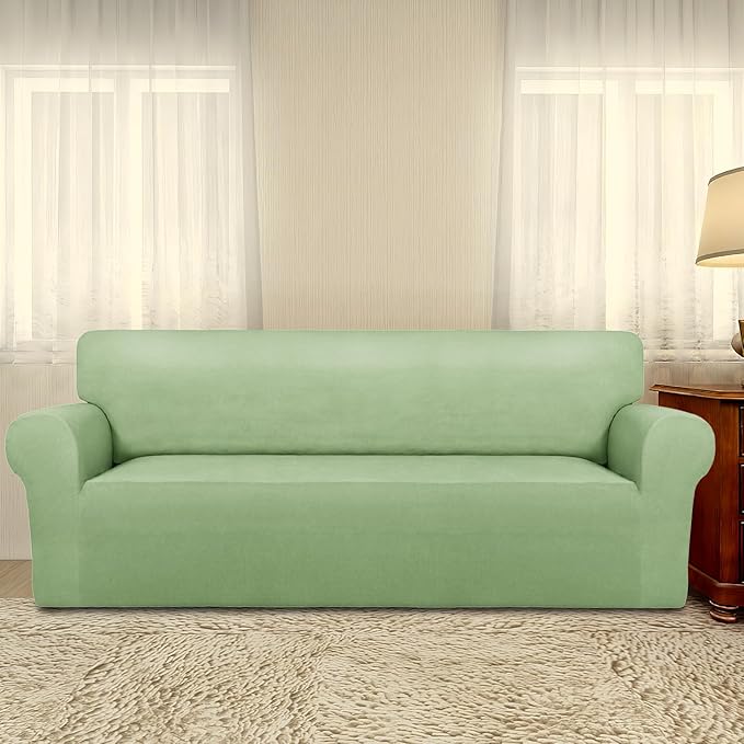 PureFit Stretch Couch Covers for Sofa Large Sofa Slipcovers Sage Green | - Image 2