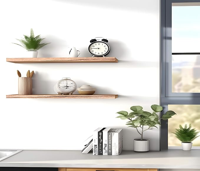 YYWUOJJ Wood Floating Shelves for Wall Decor, Rustic Wall Shelves for Bedroom - Image 7