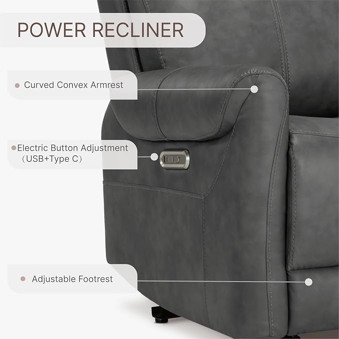 KISLOT Leather Recliner Chair for Adults Wall Hugger RV Recliner - Image 6