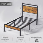 Z-hom Upgraded Twin Bed Frames, Heavy Duty Metal Sturdy Bed Frame Twin Size - Image 2