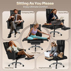 Ergonomic Office Chair with Footrest, Criss Cross Legged Desk Chair with - Image 4