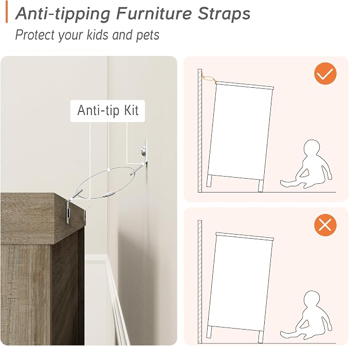 WAMPAT Farmhouse Nightstand - Image 4