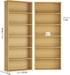 FOTOSOK 6-Tier Open Bookcase and Bookshelf Set of 2, Freestanding Display - Image 3