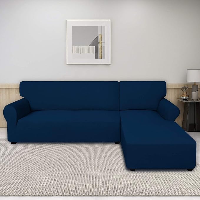PureFit Stretch Sectional Couch Covers 2 pcs Non Slip L Shape Sofa Cover | - Image 2