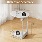 Elbourn Folding Side Table End Couch Tables, Metal Frame C-Shaped TV Stand - Image 3