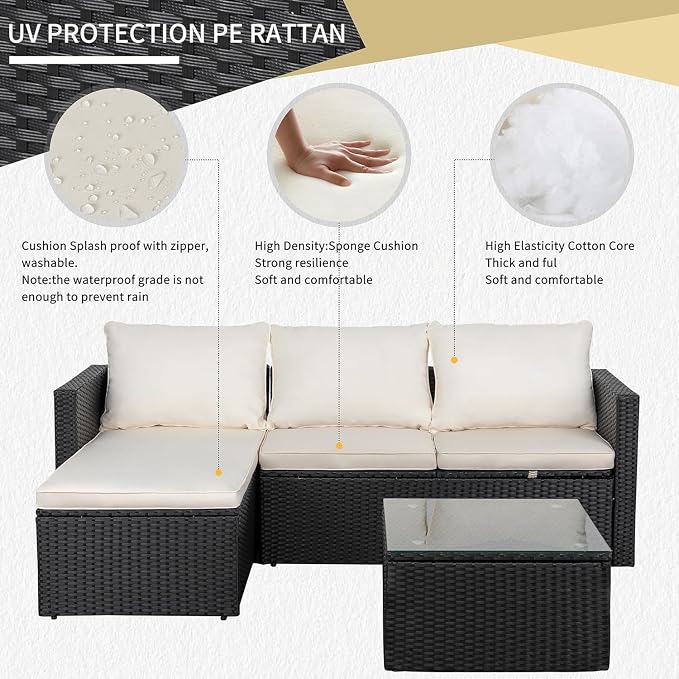 JAMFLY 3-Piece Outdoor Sectional Sofa Set - Image 6