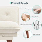 LINSY HOME Futon Sofa Bed, 3 in 1 Convertible Comfy Loveseat Sleeper Sofa Bed - Image 6