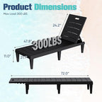 Devoko Outdoor Chaise Lounge Chair Set of 2 - Image 2