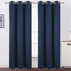 Navy Thermal Blackout Curtains/38 x 84 Inch/Set of 2 Panels Room Darkening by Lemomo
