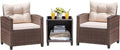 Devoko 3 Pieces Patio Furniture Set, PE Rattan Wicker Patio Set by DEVOKO