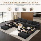 Upgrade Boneless Couch with Storage, Extra Deep&High Seat Modular Sectional - Image 4