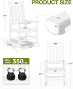 Outdoor Adirondack Rocking Chairs All-Weather HDPE Patio Rocker Chair - Image 3