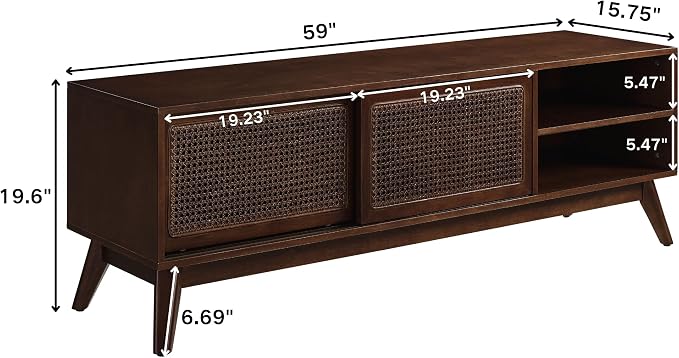 LKTART Boho Mid Century TV Stand, Media Console - Image 2