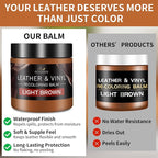 Leather Recoloring Balm and Scratch Repair Kit, Light Brown Leather Restorer - Image 2