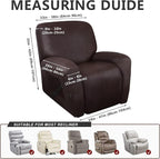 ANARACHON Leather Look Recliner Chair Covers Stay in Place 4-Piece Recliner - Image 3