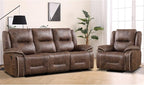 EBELLO Faux Leather Manual Recliner Sofa Set, 1 Seat Reclining Chair and a 3 - Image 7