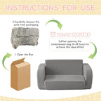 Toddler Couch, 2-in-1 Toddler Chairs Comfy 1-3 Years Old, Toddler Chair - Image 7