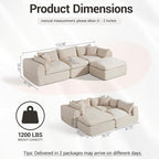 Modular Cloud Couch Sectional, Boneless Sofa - Image 3