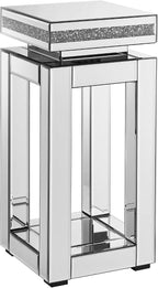 Mirrored End Table Square with Crystals, 2-Tier Modern Small Sofa Table with - Image 8
