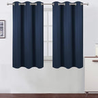 Navy Blue Blackout Curtains 34 x 54 Inch Length/Set of 2 Curtain Panels/Thermal by Lemomo