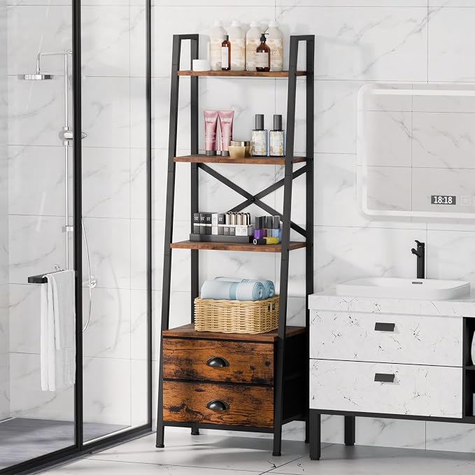 Furologee 4-Tier Ladder Shelf, Small Bookshelf - Image 7