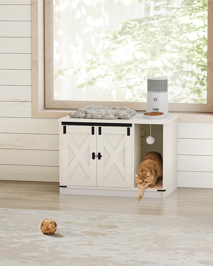 Hzuaneri Cat Litter Box Enclosure, Hidden Litter Box Cabinet Furniture - Image 8