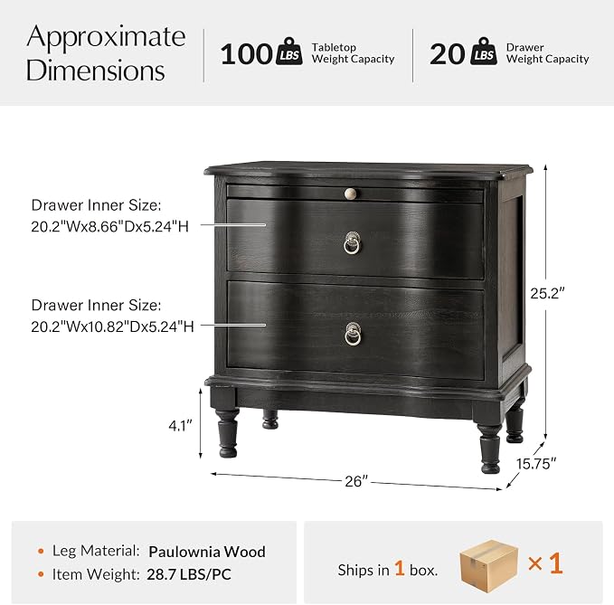 HULALA HOME Solid Wood Storage End Table - Image 2