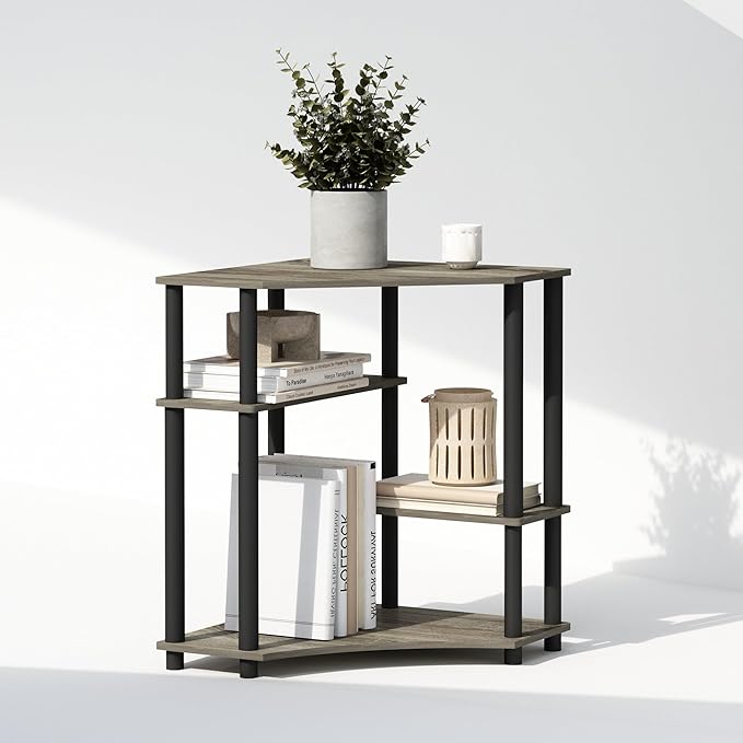 Furinno Turn-N-Tube Storage Shelves, 4-Tier Corner Shelf, Toolless Assembly - Image 6