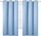 Sky Blue Thermal Blackout Curtains/38 x 63 Inch/Set of 2 Panels Room Darkening - Image 2