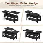 Rolanstar Coffee Table 47.2", 2 Way Lift Top Farmhouse Center Table - Image 6