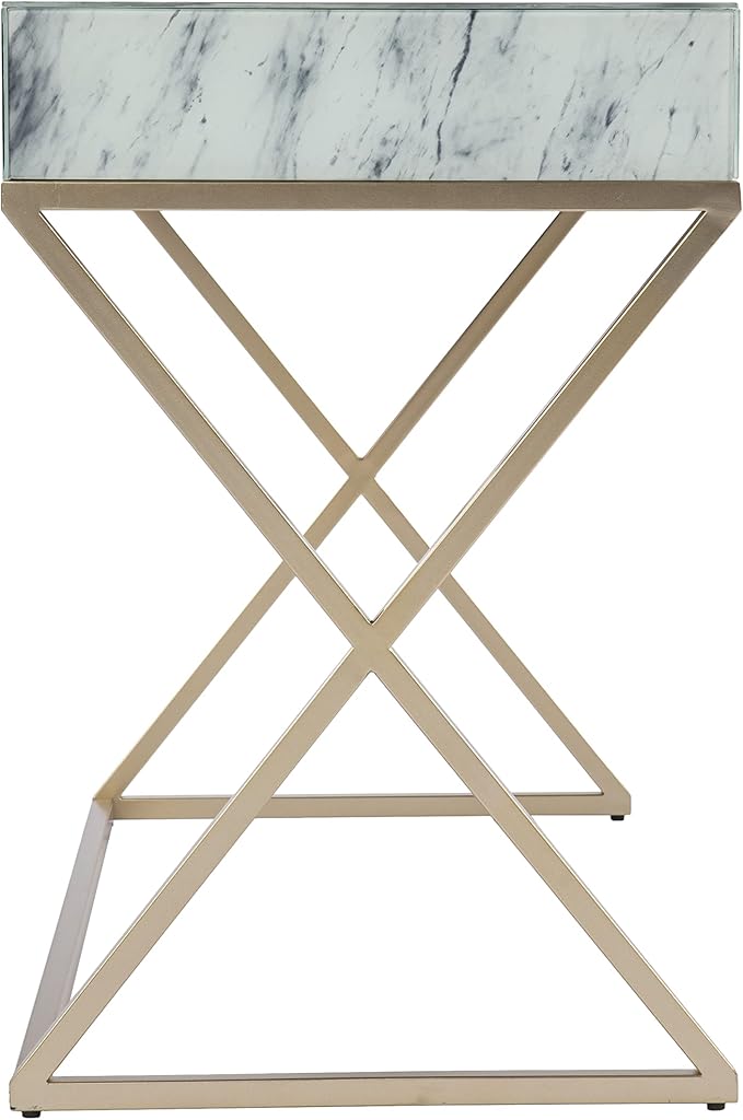 SEI Furniture - Kamblemore Faux Marble Writing Desk - Transitional Design - Image 4