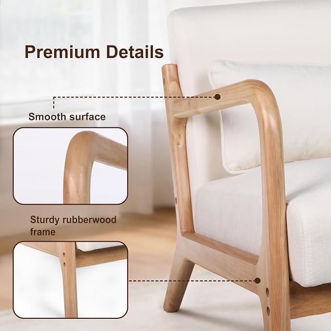 Mid Century Accent Chair, Comfy Arm Chair - Image 6